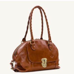 Patricia Nash Kavala Heritage Satchel Handbag in Cognac